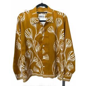 NEW HARAGO women's printed full sleeves shirt in brown